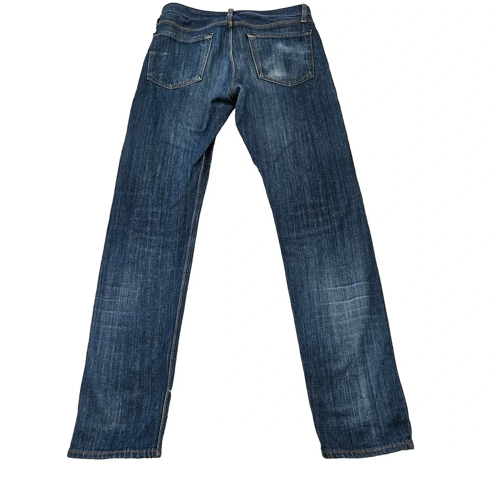Rag & Bone Men's Sz 30x32 Denim Blue Button Fly Slim Straight Linen Rinse‎ Jeans